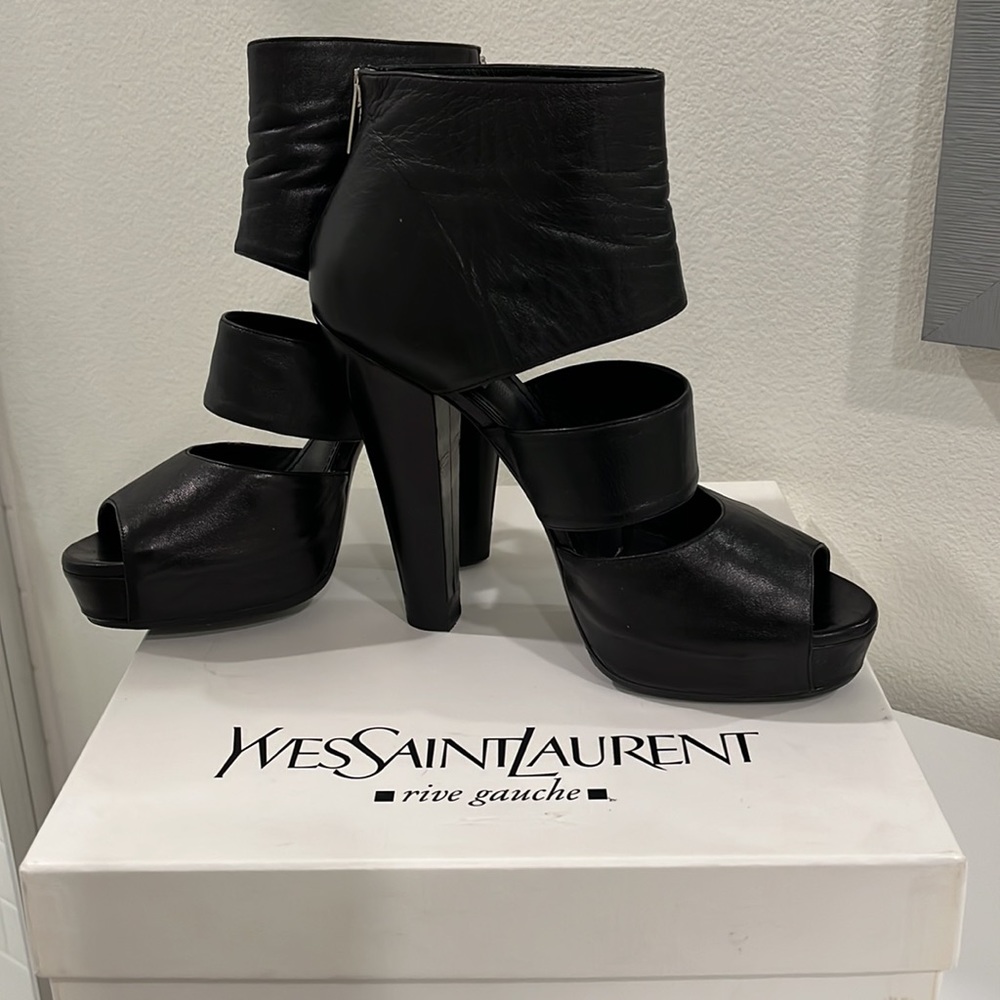 YSL PEEP TOE BOOTIES - Picture 2 of 6